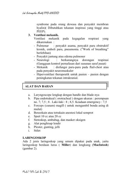 Pemasangan Endotracheal Tube - Kedokteran Unsoed