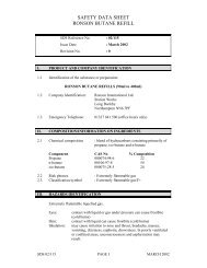 Safety Data Sheet Ronson Butane Refill Mar02