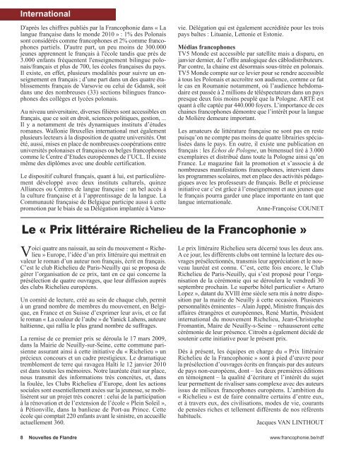 Droits culturels des Francophones de Flandre ... - Francophonie