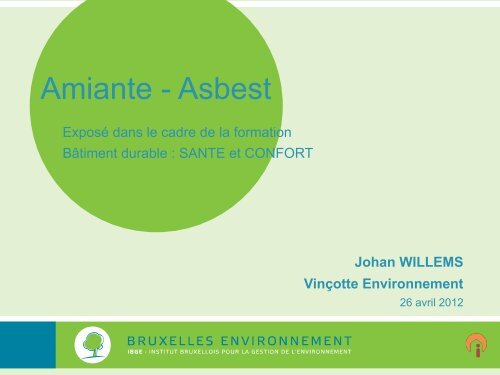 Amiante (.pdf) - Bruxelles Environnement