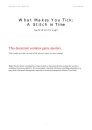 What Makes You Tick; A Stitch in Time
