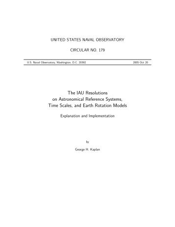 USNO Circular 179 - U.S. Naval Observatory