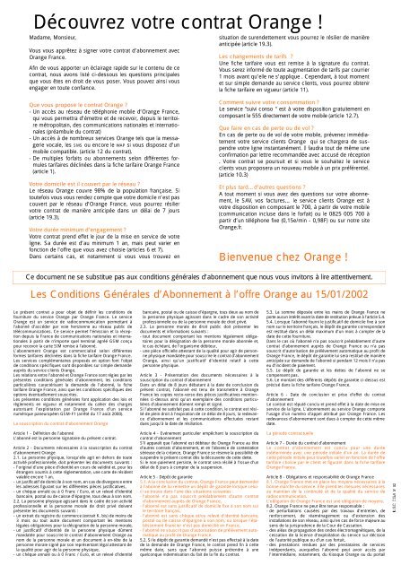 Découvrez votre contrat Orange !