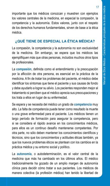 CARACTERíSTICAS PRINCIPALES DE LA éTICA MéDICA