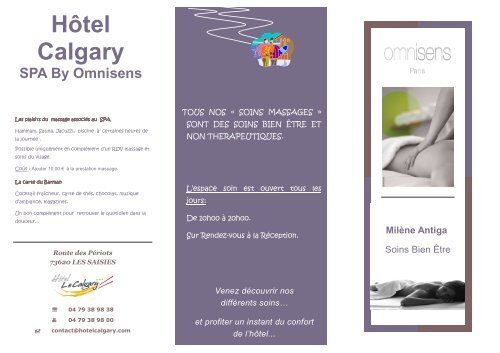 massage OMNISENS - hotel le calgary les saisies