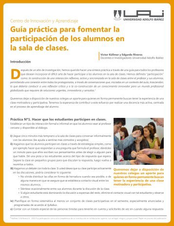 Guía práctica para fomentar la participación de los alumnos en la ...