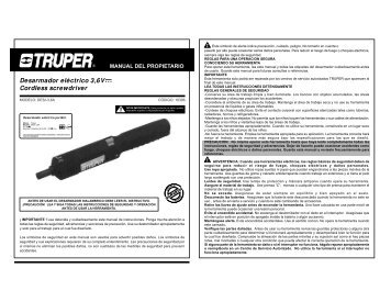 Desarmador eléctrico 3,6V Cordless screwdriver - truper