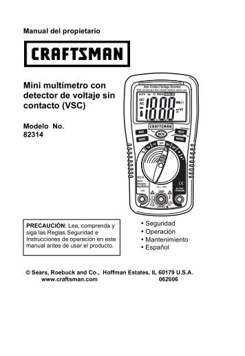 Mini multímetro con detector de voltaje sin contacto (VSC) - Sears