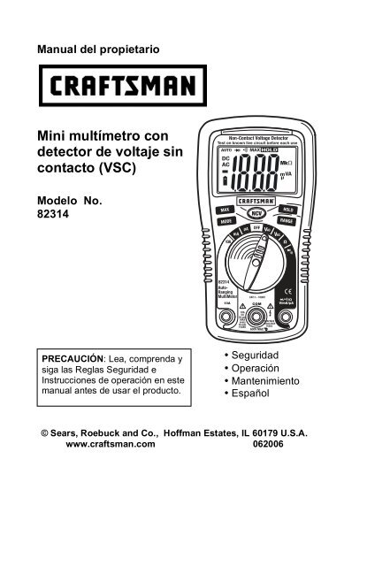 Mini multímetro con detector de voltaje sin contacto (VSC) - Sears