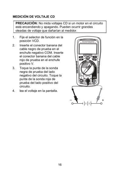 Mini multímetro con detector de voltaje sin contacto (VSC) - Sears
