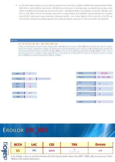 bcch lac cid trx diverse 85