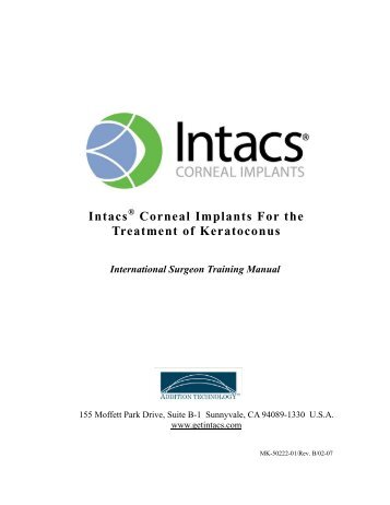 Intacs Corneal Implants For the Treatment of Keratoconus - SMR