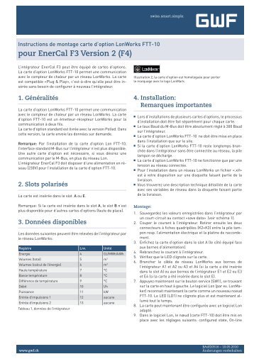 pour EnerCal F3 Version 2 (F4) - GWF Messsysteme AG