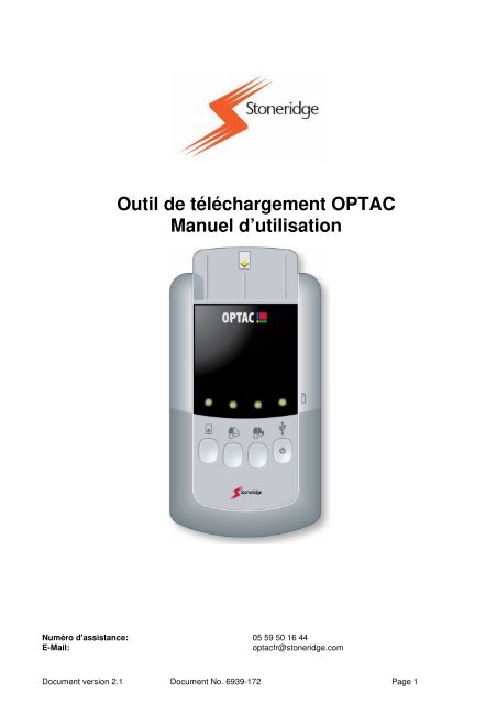 Outil de téléchargement carte conducteur – OPTAC Stoneridge 9939