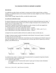 Les structures d'arbres en mémoire secondaire - Hidouci