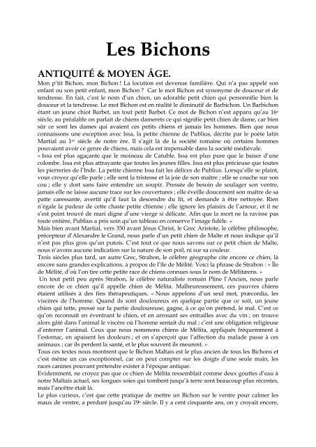 Historique Des Bichons Chiens Online
