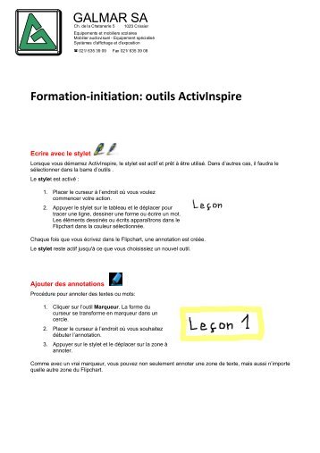 Formation-initiation: outils ActivInspire - GALMAR SA