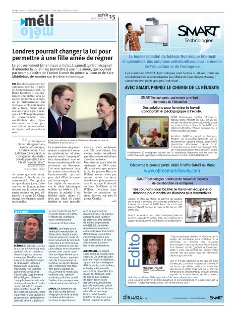 Edition du lundi 18 avril 2011 - Aufait Maroc