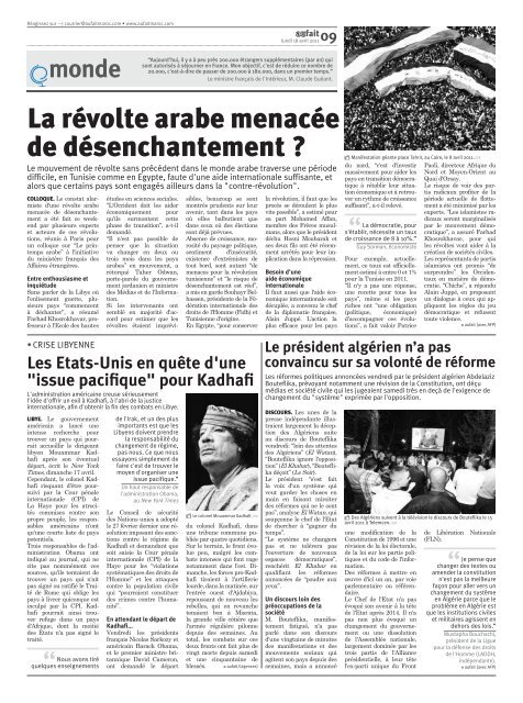 Edition du lundi 18 avril 2011 - Aufait Maroc
