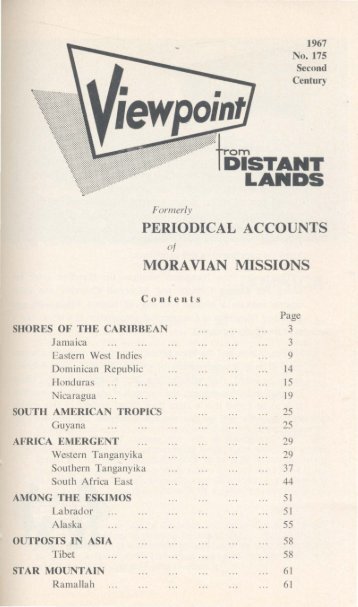 PERIODICAL ACCOUNTS MORAVIAN MISSIONS