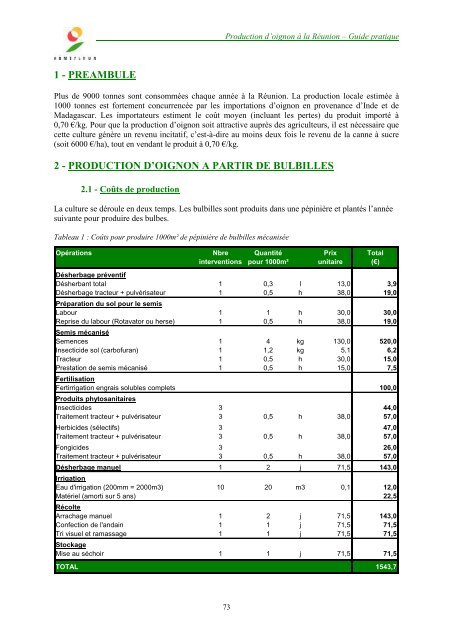 Production d'oignon à partir de bulbilles : - ARMEFLHOR