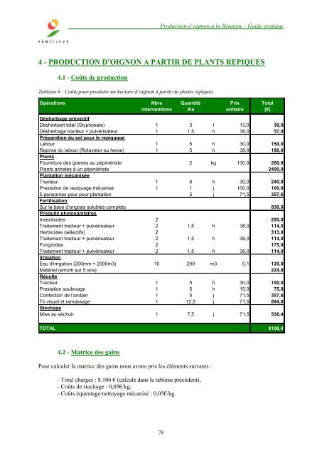 Production d'oignon à partir de bulbilles : - ARMEFLHOR