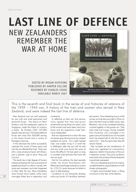 February 2007, Issue 78 [pdf 3mb, 44 pages] - Royal New Zealand ...