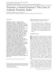 Tourism: a Sacred Journey? The Case of Ashram Tourism, India