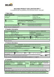 BUILDING PRODUCT DECLARATION BPD 3 - Belimo