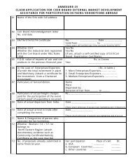 Claim application for Coir Board External Market Development ...