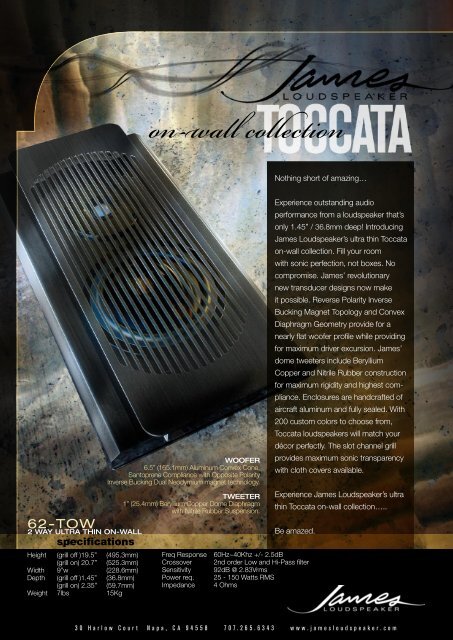 62TOW Datasheet - James Loudspeaker