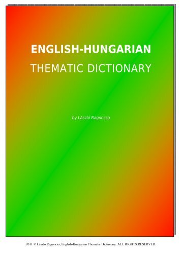 English-Hungarian Thematic Dictionary - WordPress.com