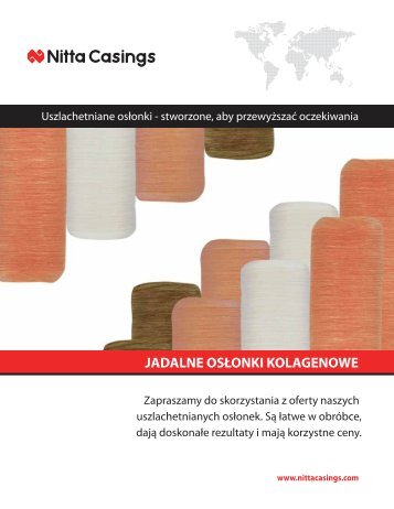 Uszlachetniane jadalne osłonki kolagenowe - Nitta Casings Inc.