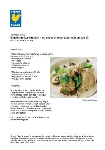 Här finns recepten - Svensk Fågel