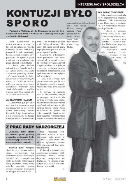 gazeta nr 31 CS.indd - Spółdzielnia Mieszkaniowa w Dzierżoniowie