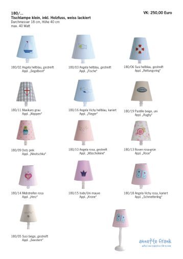 Katalog Lampen - Annette Frank