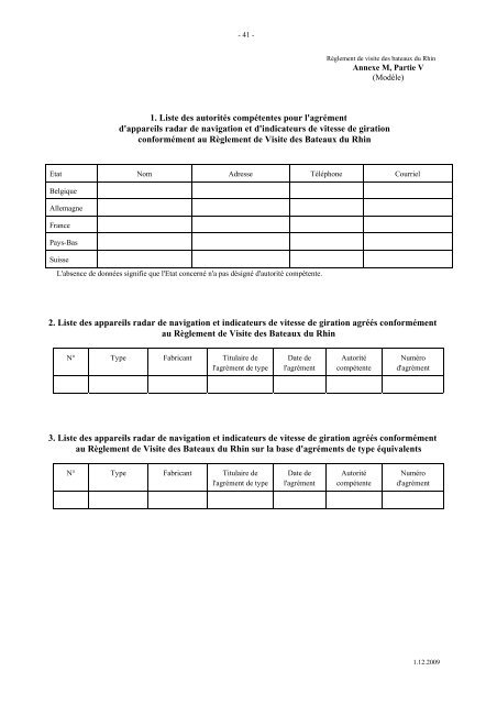 reglement de visite des bateaux du rhin - Central Commission for ...