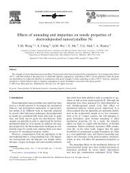 Effects of annealing and impurities on tensile properties of ...