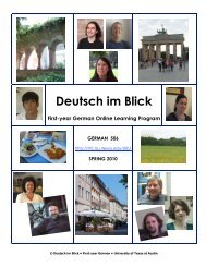 Deutsch im Blick First-year German Online Learning ... - COERLL