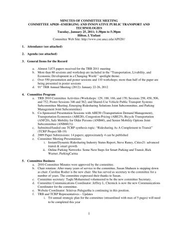 TRB 2011 Meeting Minutes