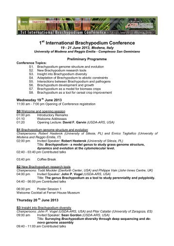 1 International Brachypodium Conference