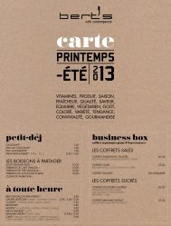 la carte printemps-été… - Bert's