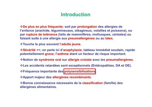 Allergie alimentaire et Allergie croisée Chez l'adulte