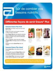 Différentes façons de servir Ensure Plus - Abbott Nutrition Canada