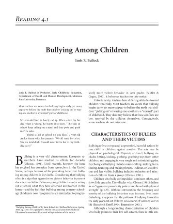 incidences of bullying among children - PAWS