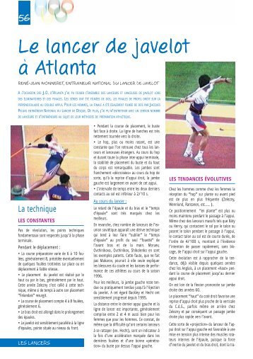 le lancer de javelot a atlanta - et RJ Monneret, le