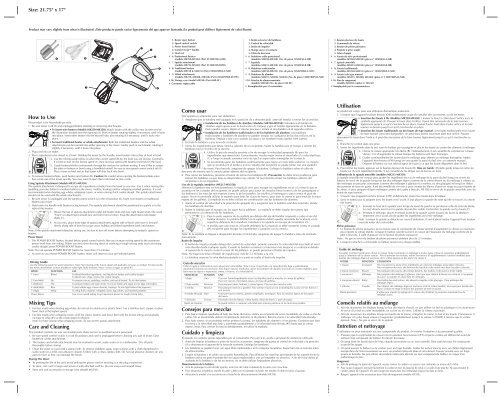 Utilisation Como usar How to Use Mixing Tips Care and Cleaning ...