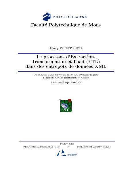 dans des entrepôts de données XML - CoDE - Université Libre de ...