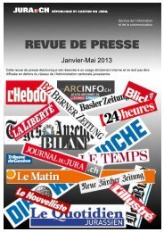 revue de presse - République et Canton du Jura