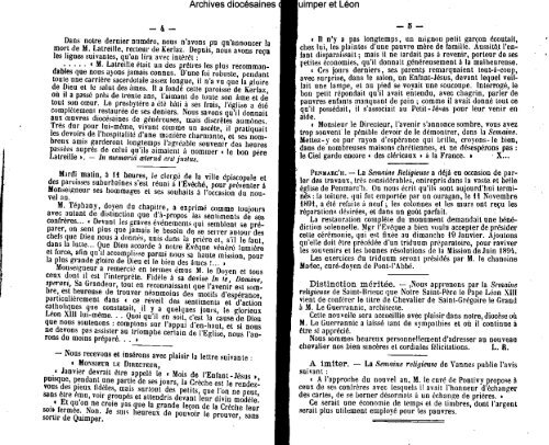 1896 - Diocèse de Quimper et du Léon